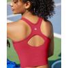 RUNNING GIRL Workout Tank Tops for Women Built in Shelf Bras Padded,Sleeveless Gym Tops Athletic Yoga Shirts(Y-winedred)