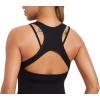 RUNNING GIRL Workout Tank Tops with Built in Bras for Women,Compression Shirt Strappy Back Athletic Yoga Tops(A-black)