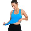 RUNNING GIRL Workout Tank Tops with Built in Bras for Women,Compression Shirt Strappy Back Athletic Yoga Tops(A-bright Blue)