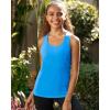 RUNNING GIRL Workout Tank Tops with Built in Bras for Women,Compression Shirt Strappy Back Athletic Yoga Tops(A-bright Blue)
