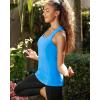 RUNNING GIRL Workout Tank Tops with Built in Bras for Women,Compression Shirt Strappy Back Athletic Yoga Tops(A-bright Blue)