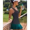 RUNNING GIRL Workout Tank Tops with Built in Bras for Women,Compression Shirt Strappy Back Athletic Yoga Tops(A-dark Grey)