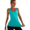 RUNNING GIRL Workout Tank Tops with Built in Bras for Women,Compression Shirt Strappy Back Athletic Yoga Tops(A-electric Green)