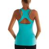 RUNNING GIRL Workout Tank Tops with Built in Bras for Women,Compression Shirt Strappy Back Athletic Yoga Tops(A-electric Green)