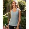 RUNNING GIRL Workout Tank Tops with Built in Bras for Women,Compression Shirt Strappy Back Athletic Yoga Tops(A-ice Grey)