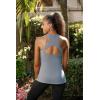 RUNNING GIRL Workout Tank Tops with Built in Bras for Women,Compression Shirt Strappy Back Athletic Yoga Tops(A-light Blue)