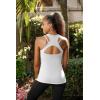 RUNNING GIRL Workout Tank Tops with Built in Bras for Women,Compression Shirt Strappy Back Athletic Yoga Tops(A-white)