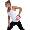 RUNNING GIRL Workout Tank Tops with Built in Bras for Women,Compression Shirt Strappy Back Athletic Yoga Tops(A-white)