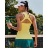 RUNNING GIRL Workout Tank Tops with Built in Bras for Women,Compression Shirt Strappy Back Athletic Yoga Tops(A-yellow)