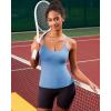 RUNNING GIRL Workout Tank Tops with Built in Bras for Women,Compression Shirt Strappy Back Athletic Yoga Tops(Y-blue)