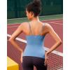 RUNNING GIRL Workout Tank Tops with Built in Bras for Women,Compression Shirt Strappy Back Athletic Yoga Tops(Y-blue)