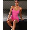 RUNNING GIRL Workout Tank Tops with Built in Bras for Women,Compression Shirt Strappy Back Athletic Yoga Tops(Y-pink)