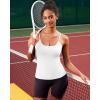 RUNNING GIRL Workout Tank Tops with Built in Bras for Women,Compression Shirt Strappy Back Athletic Yoga Tops(Y-white)