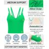 RUNNING GIRL Workout Tank Tops with Built in Bras for Women,Criss-Cross Back Medium Support Sports Bras for Women(1-green)