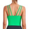 RUNNING GIRL Workout Tank Tops with Built in Bras for Women,Criss-Cross Back Medium Support Sports Bras for Women(1-green)