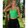 RUNNING GIRL Workout Tank Tops with Built in Bras for Women,Criss-Cross Back Medium Support Sports Bras for Women(1-green)