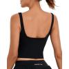 RUNNING GIRL Workout Tank Tops with Built in Bras for Women,Criss-Cross Back Medium Support Sports Bras for Women(2-black)