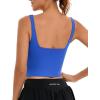 RUNNING GIRL Workout Tank Tops with Built in Bras for Women,Criss-Cross Back Medium Support Sports Bras for Women(2-blue)