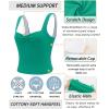 RUNNING GIRL Workout Tank Tops with Built in Bras for Women,Criss-Cross Back Medium Support Sports Bras for Women(2-green)
