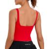 RUNNING GIRL Workout Tank Tops with Built in Bras for Women,Criss-Cross Back Medium Support Sports Bras for Women(2-red)