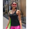RUNNING GIRL Workout Tops for Women,Racerback Tank Tops with Built in Bras,Padded Sports Bra Yoga Tank Athletic Tops(Black)