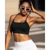RUNNING GIRL Y-Back Sports Bras for Women, Medium Impact Wirefree Padded Bra Workout Crop Top Longline Sports Bra Push up(Black)