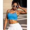 RUNNING GIRL Y-Back Sports Bras for Women, Medium Impact Wirefree Padded Bra Workout Crop Top Longline Sports Bra Push up(Bright Blue)