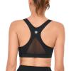 RUNNING GIRL Y-Back Sports Bras for Women, Medium Impact Wirefree Padded Bra Workout Crop Top Longline Sports Bra Push up(D-black)