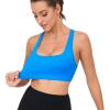 RUNNING GIRL Y-Back Sports Bras for Women, Medium Impact Wirefree Padded Bra Workout Crop Top Longline Sports Bra Push up(D-blue)