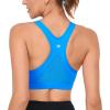 RUNNING GIRL Y-Back Sports Bras for Women, Medium Impact Wirefree Padded Bra Workout Crop Top Longline Sports Bra Push up(D-blue)
