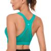 RUNNING GIRL Y-Back Sports Bras for Women, Medium Impact Wirefree Padded Bra Workout Crop Top Longline Sports Bra Push up(D-green)