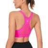 RUNNING GIRL Y-Back Sports Bras for Women, Medium Impact Wirefree Padded Bra Workout Crop Top Longline Sports Bra Push up(D-pink)
