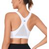 RUNNING GIRL Y-Back Sports Bras for Women, Medium Impact Wirefree Padded Bra Workout Crop Top Longline Sports Bra Push up(D-white)