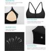 RUNNING GIRL Y-Back Sports Bras for Women, Medium Impact Wirefree Padded Bra Workout Crop Top Longline Sports Bra Push up(E-black)
