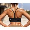 RUNNING GIRL Y-Back Sports Bras for Women, Medium Impact Wirefree Padded Bra Workout Crop Top Longline Sports Bra Push up(E-black)