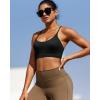 RUNNING GIRL Y-Back Sports Bras for Women, Medium Impact Wirefree Padded Bra Workout Crop Top Longline Sports Bra Push up(E-black)