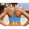 RUNNING GIRL Y-Back Sports Bras for Women, Medium Impact Wirefree Padded Bra Workout Crop Top Longline Sports Bra Push up(E-bright Blue)