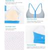 RUNNING GIRL Y-Back Sports Bras for Women, Medium Impact Wirefree Padded Bra Workout Crop Top Longline Sports Bra Push up(E-bright Blue)