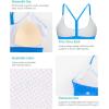 RUNNING GIRL Y-Back Sports Bras for Women, Medium Impact Wirefree Padded Bra Workout Crop Top Longline Sports Bra Push up(E-cerulean Blue)