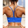 RUNNING GIRL Y-Back Sports Bras for Women, Medium Impact Wirefree Padded Bra Workout Crop Top Longline Sports Bra Push up(E-cerulean Blue)