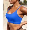 RUNNING GIRL Y-Back Sports Bras for Women, Medium Impact Wirefree Padded Bra Workout Crop Top Longline Sports Bra Push up(E-cerulean Blue)