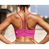 RUNNING GIRL Y-Back Sports Bras for Women, Medium Impact Wirefree Padded Bra Workout Crop Top Longline Sports Bra Push up(E-hot Pink)