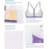 RUNNING GIRL Y-Back Sports Bras for Women, Medium Impact Wirefree Padded Bra Workout Crop Top Longline Sports Bra Push up(E-purple)
