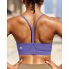 RUNNING GIRL Y-Back Sports Bras for Women, Medium Impact Wirefree Padded Bra Workout Crop Top Longline Sports Bra Push up(E-purple)