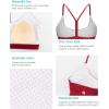 RUNNING GIRL Y-Back Sports Bras for Women, Medium Impact Wirefree Padded Bra Workout Crop Top Longline Sports Bra Push up(E-red)