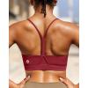 RUNNING GIRL Y-Back Sports Bras for Women, Medium Impact Wirefree Padded Bra Workout Crop Top Longline Sports Bra Push up(E-red)