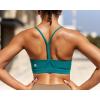 RUNNING GIRL Y-Back Sports Bras for Women, Medium Impact Wirefree Padded Bra Workout Crop Top Longline Sports Bra Push up(E-storm Teal)