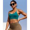 RUNNING GIRL Y-Back Sports Bras for Women, Medium Impact Wirefree Padded Bra Workout Crop Top Longline Sports Bra Push up(E-storm Teal)