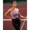 RUNNING GIRL Y-Back Sports Bras for Women, Medium Impact Wirefree Padded Bra Workout Crop Top Longline Sports Bra Push up(F-purple)