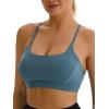 RUNNING GIRL Y-Back Sports Bras for Women, Medium Impact Wirefree Padded Bra Workout Crop Top Longline Sports Bra Push up(Green)